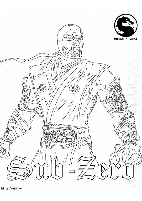 Mortal Kombat Sub Zero para colorir