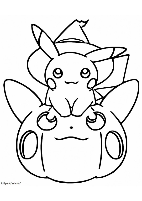 Pikachu fofo Halloween para colorir
