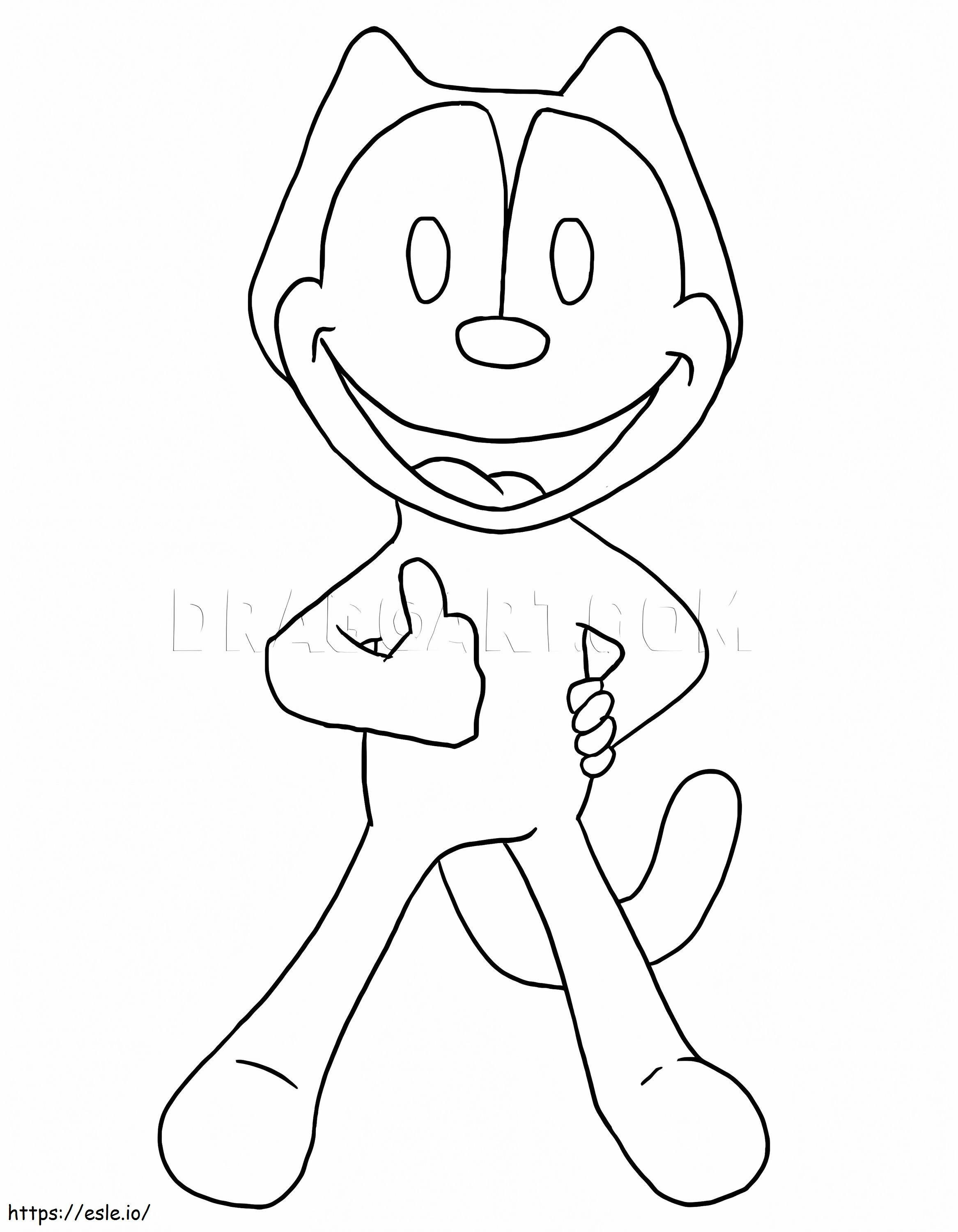 Felix The Cat Smiling coloring page
