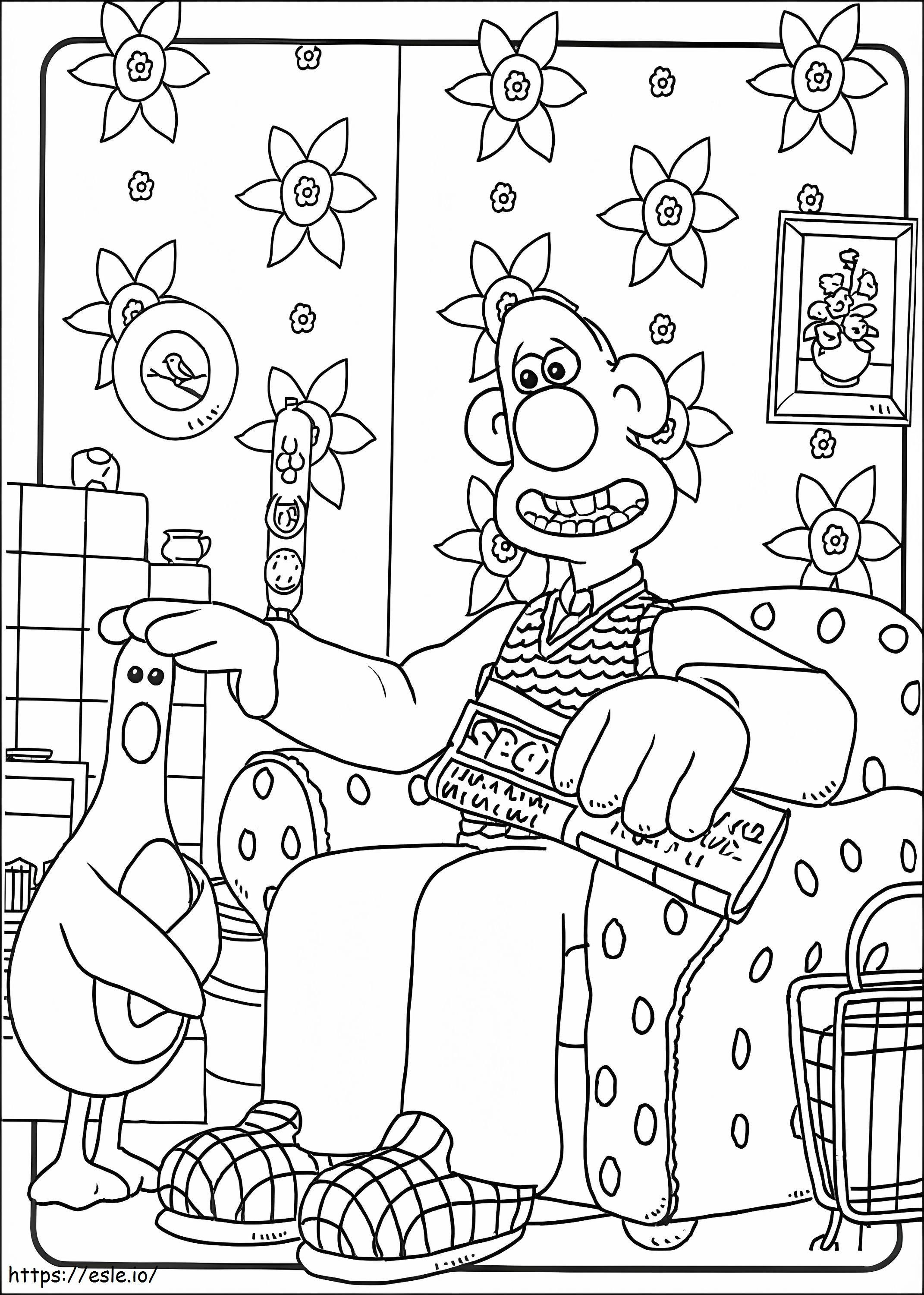Wallace And Penguin coloring page