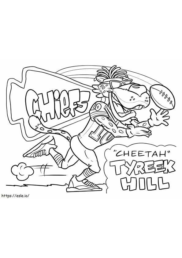 Coloriage Tyreek Hill Cheetah des Chiefs de Kansas City à imprimer dessin