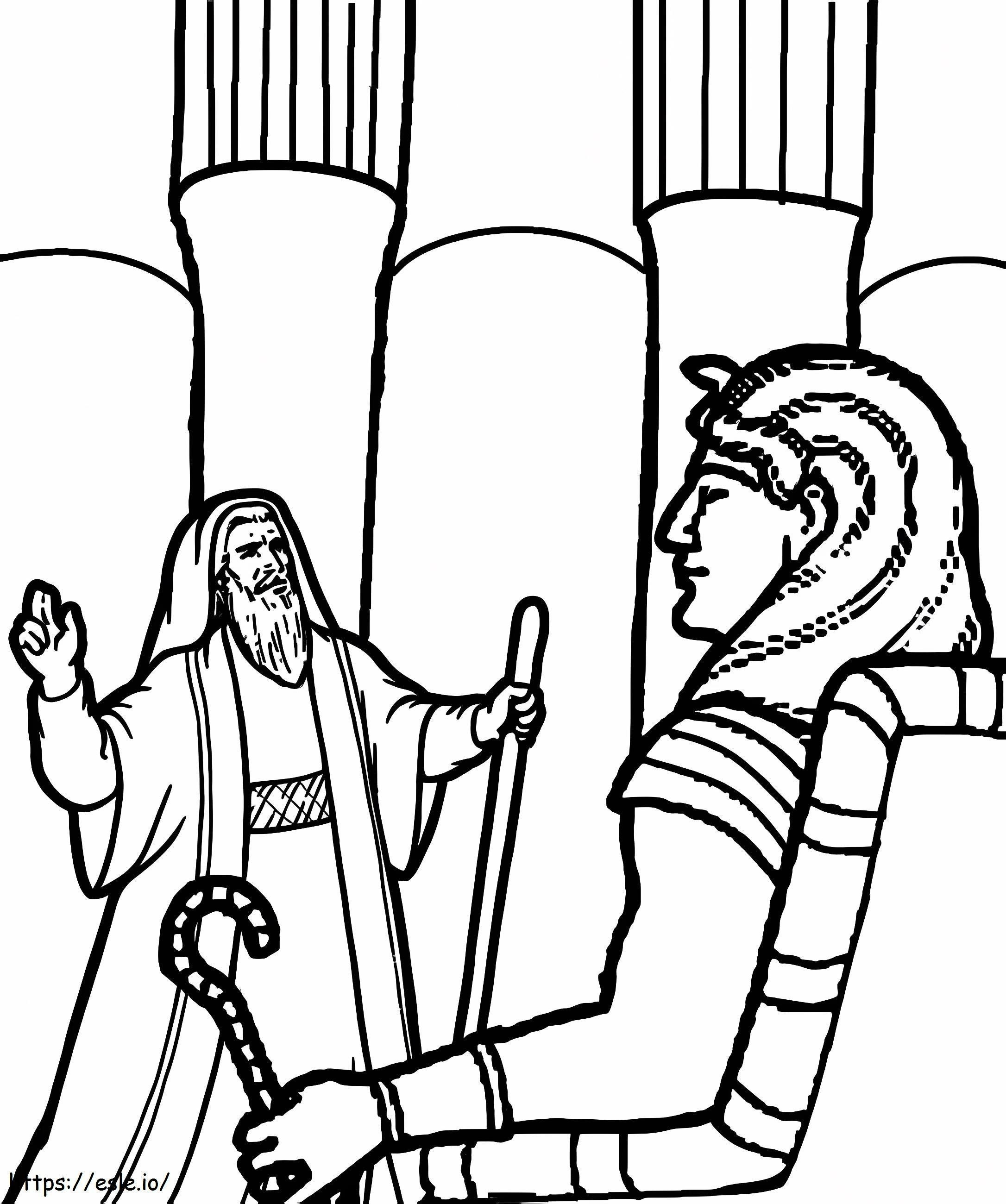 Faraó e Moisés para colorir