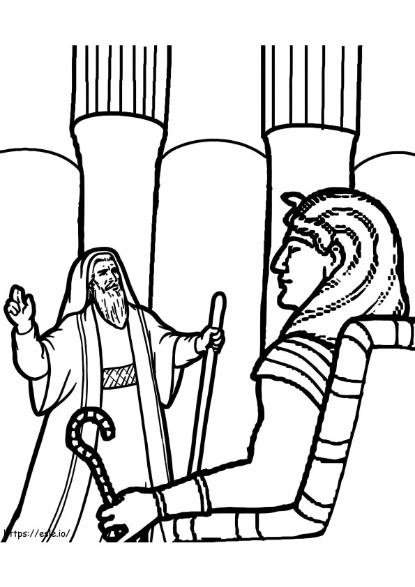 Coloriage Pharaon et Moïse à imprimer dessin
