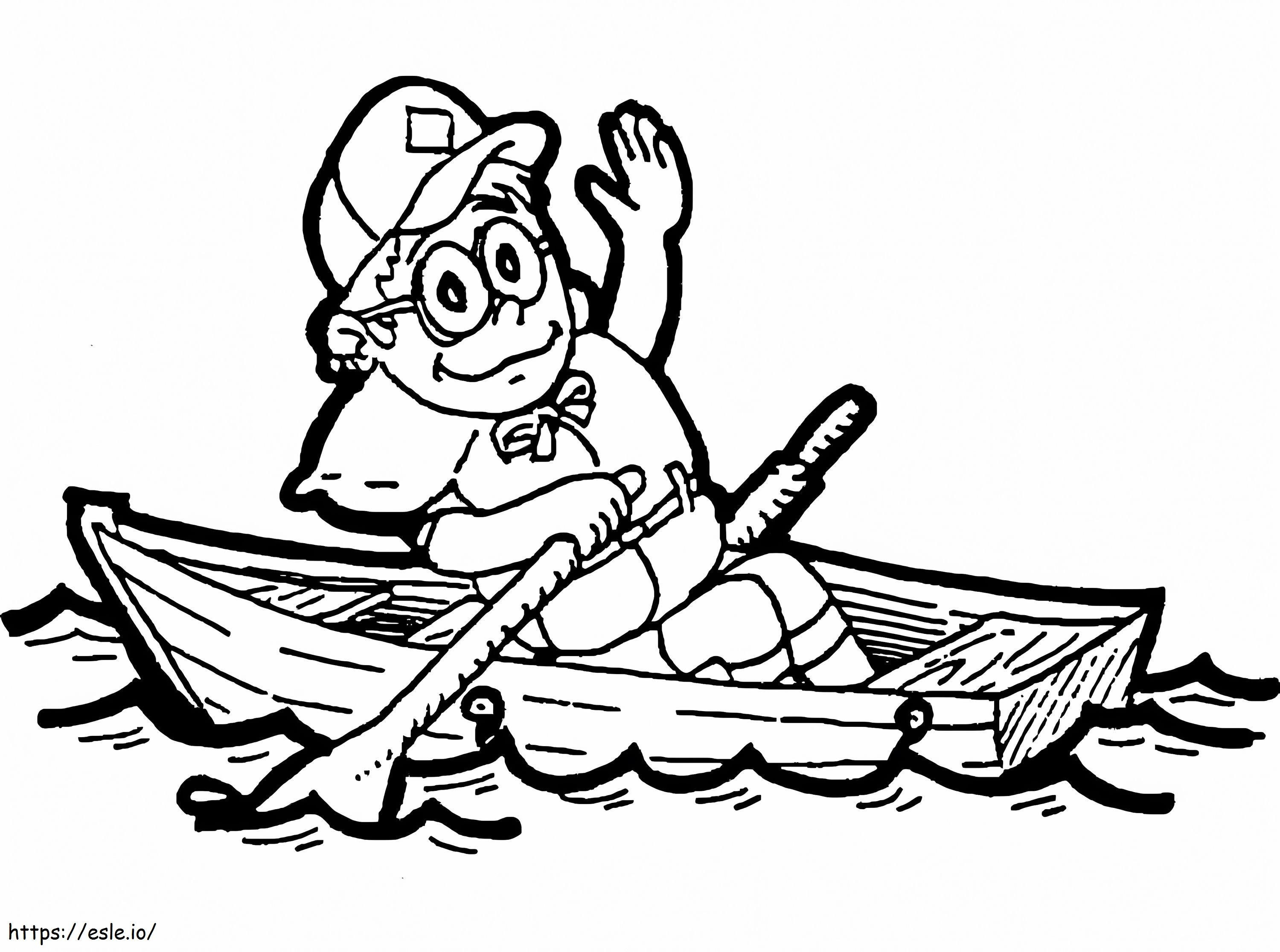 A Boy Rowing coloring page