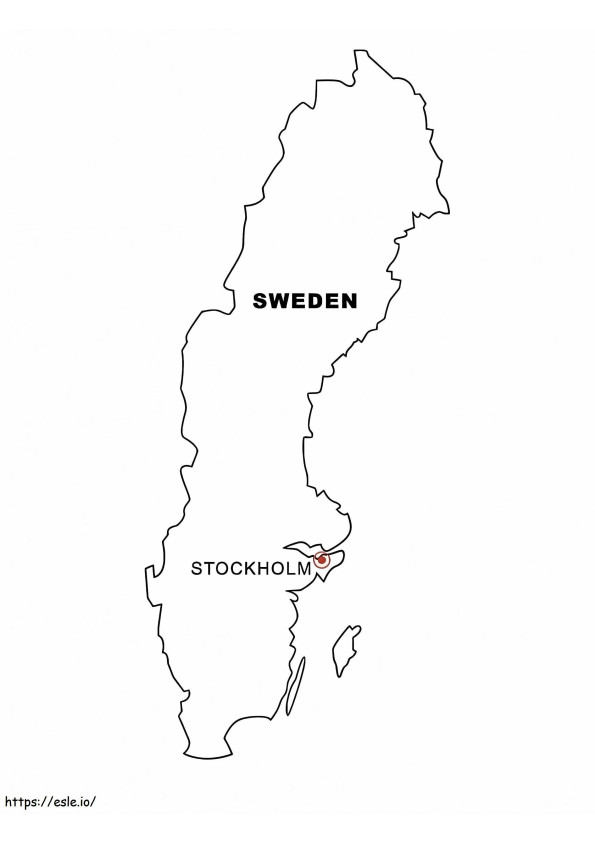 Mappa della Svezia da colorare