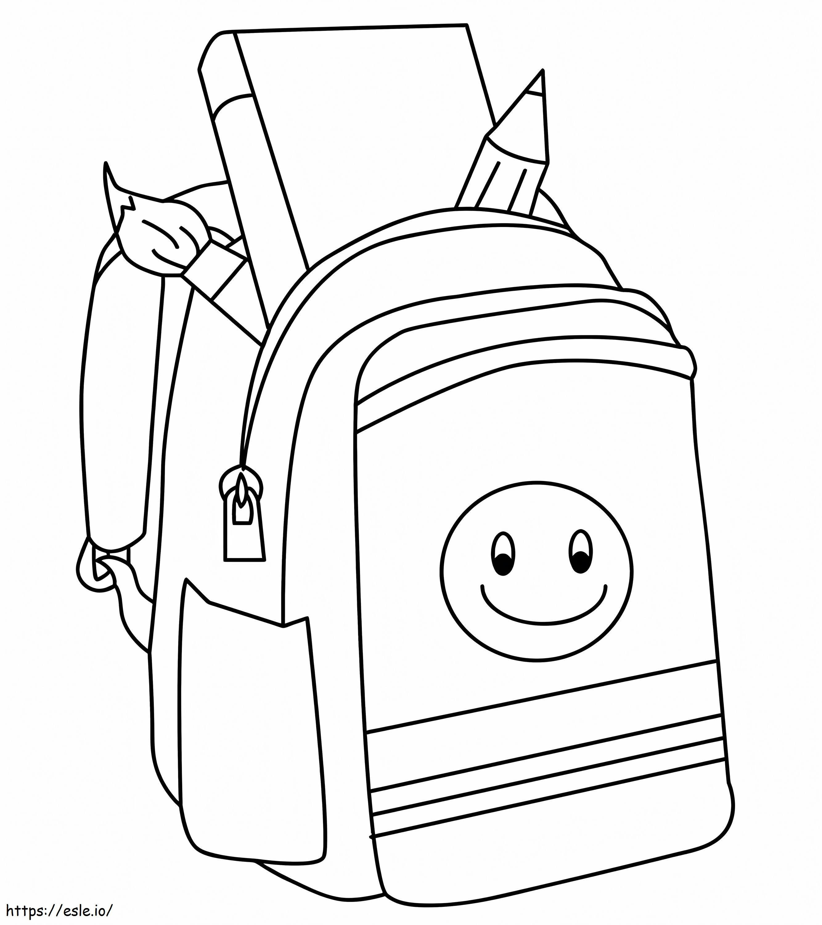 O saco da escola para colorir