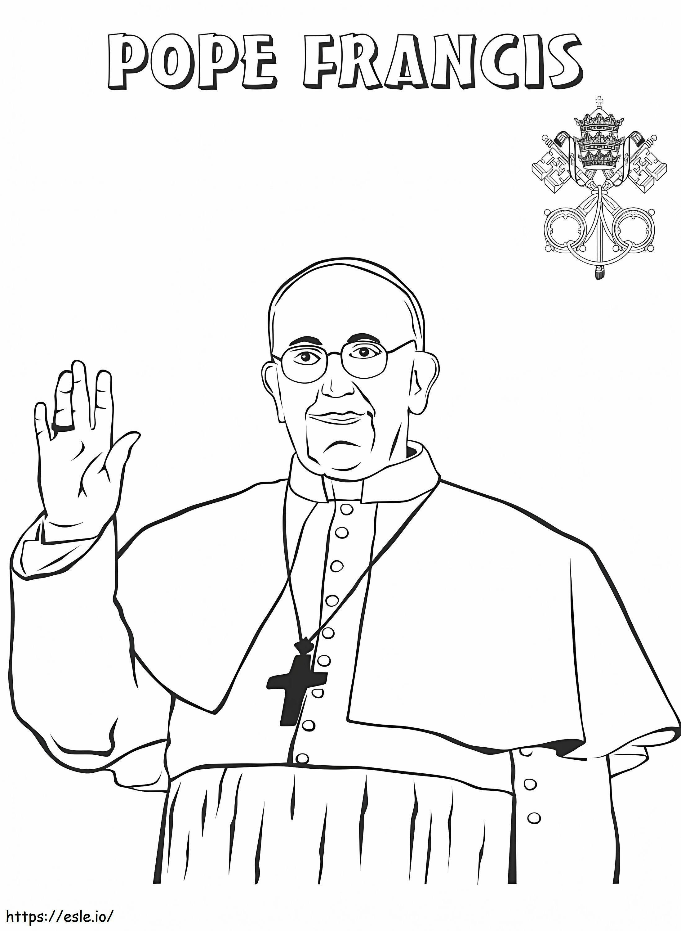 Papa Francisco para colorear