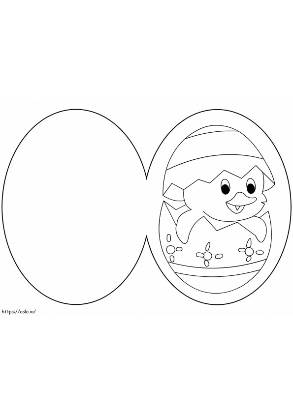 Adorable Happy Easter Card coloring page