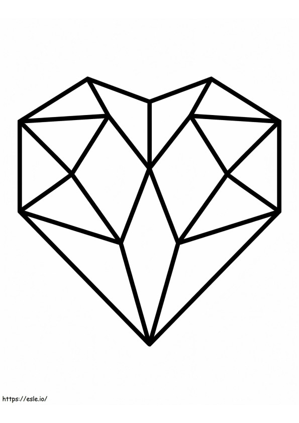 Corazón de diamante para colorear