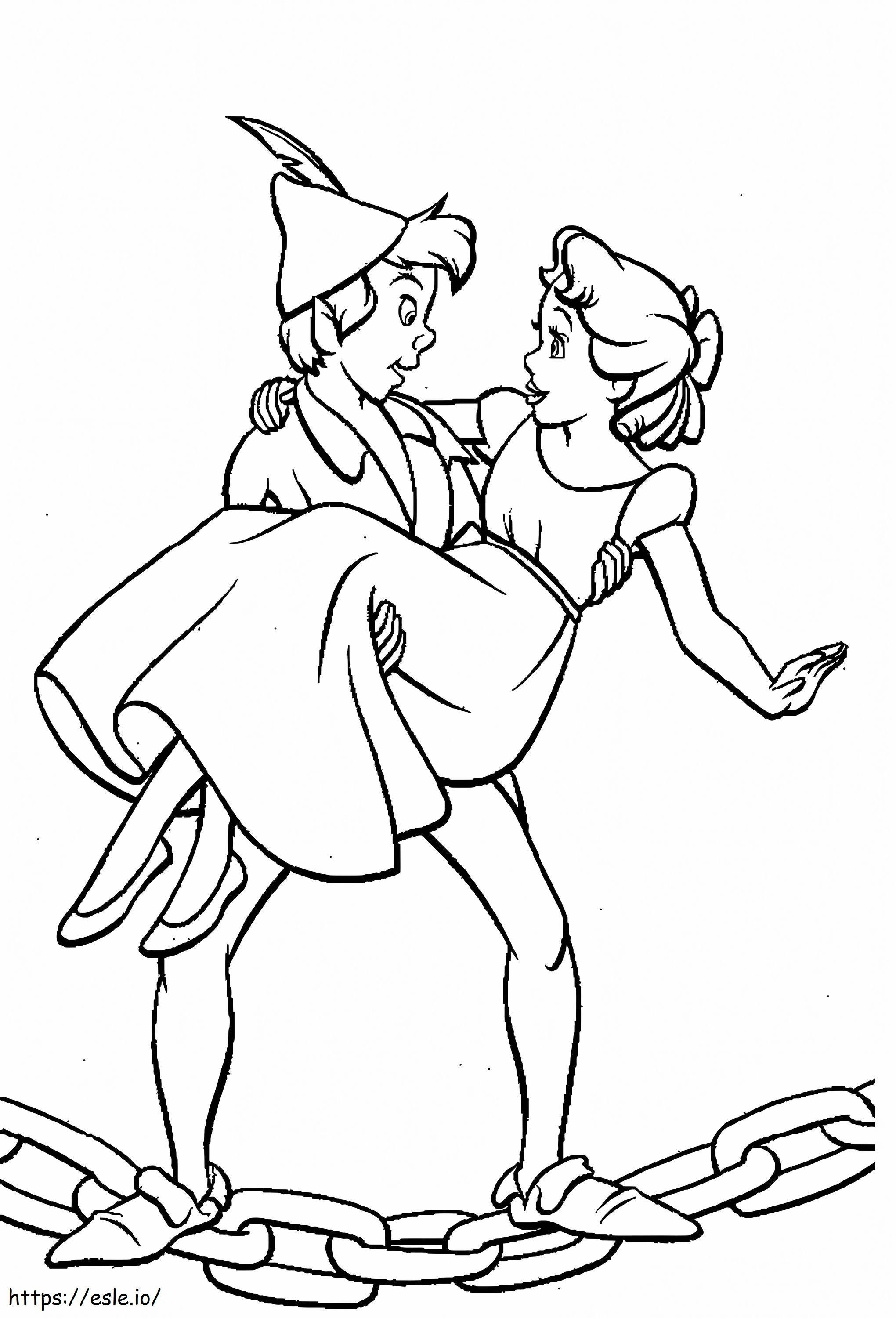 Coloriage Peter Pan et Wendy à imprimer dessin