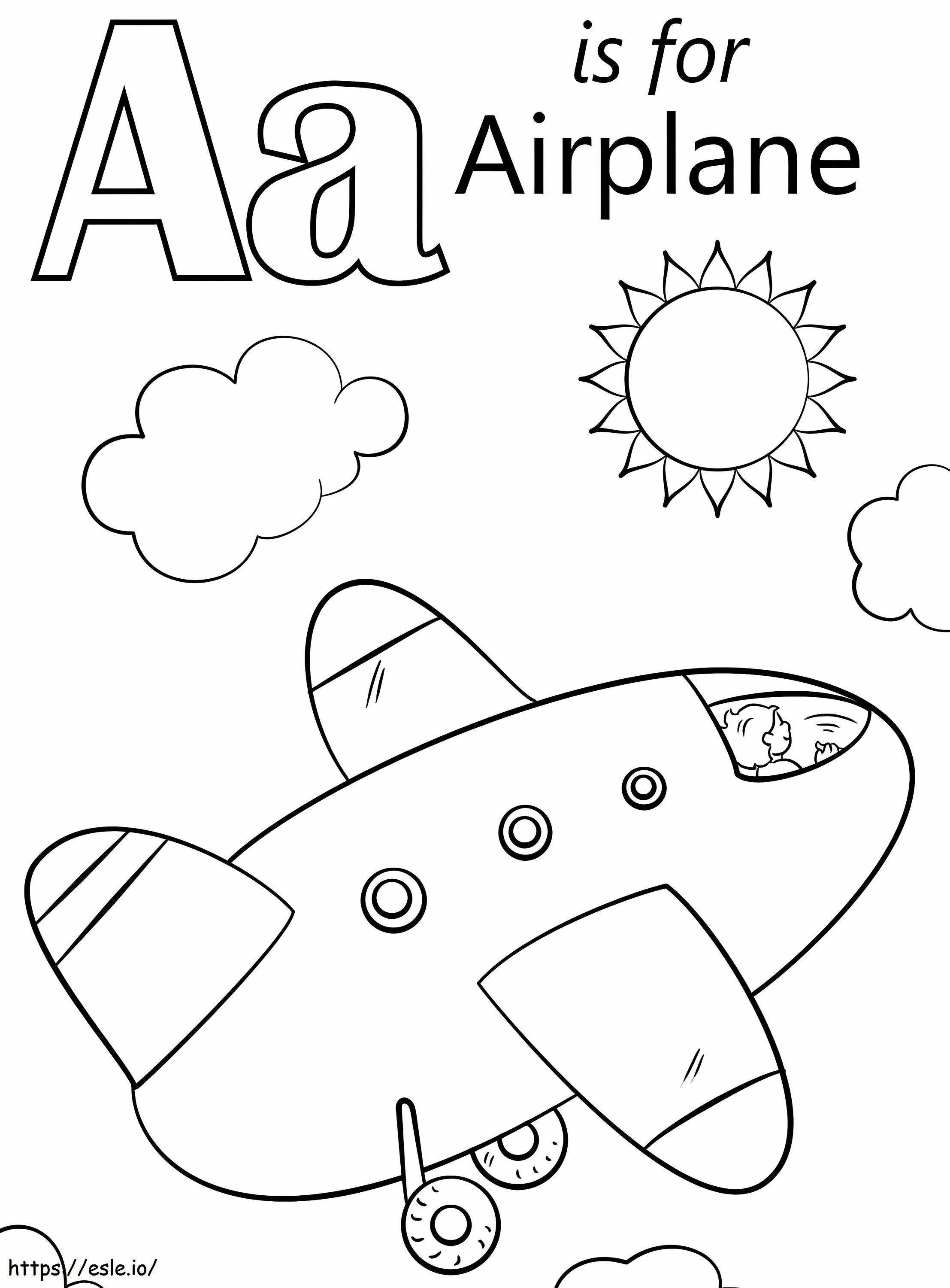 Flugzeugbuchstabe A ausmalbilder