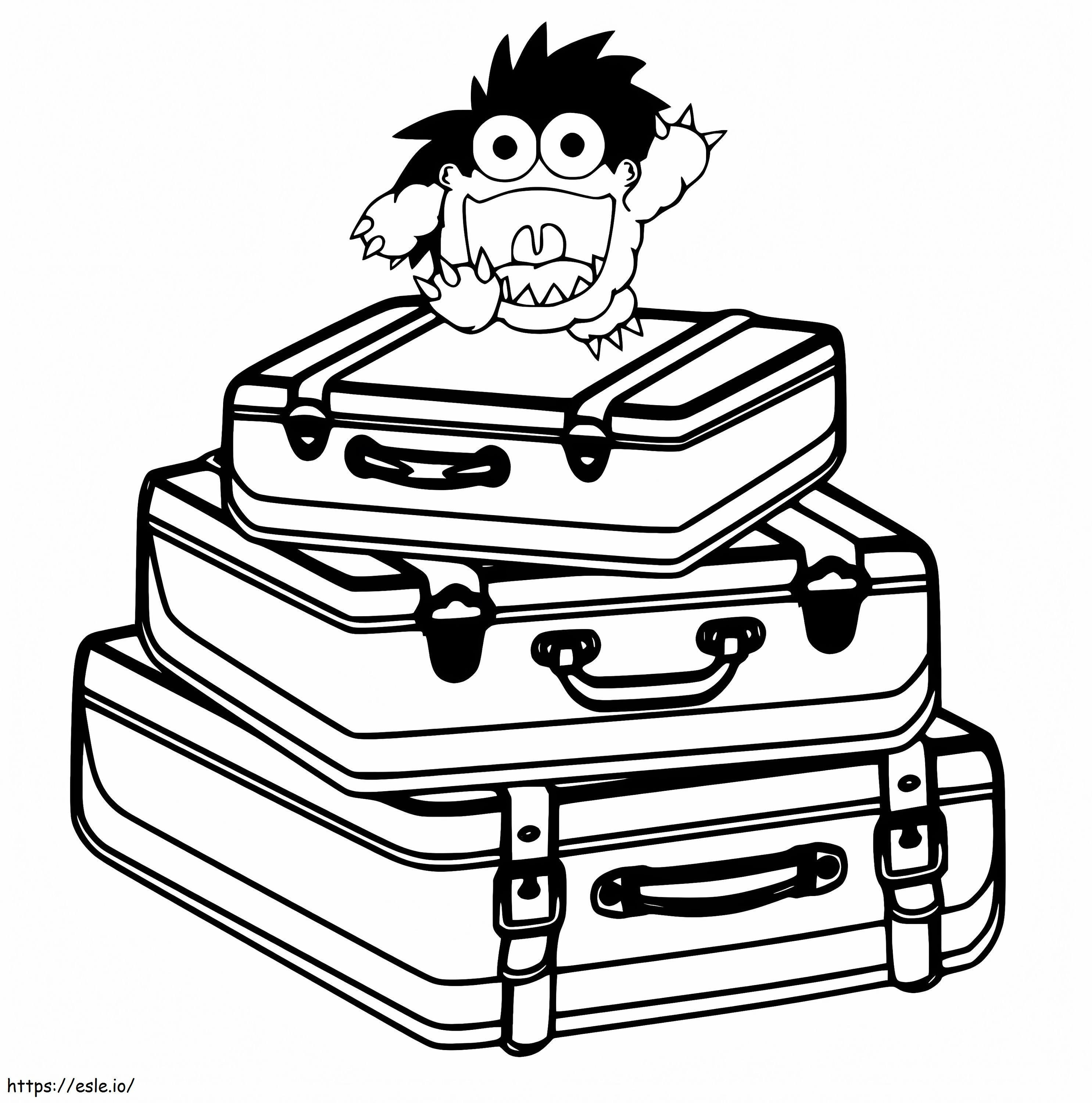 Coloriage Moe sur les valises à imprimer dessin