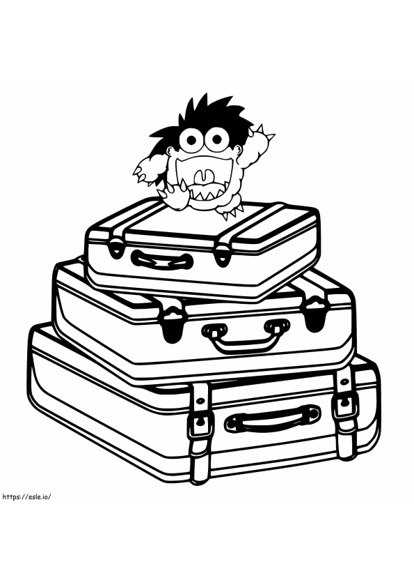 Coloriage Moe sur les valises à imprimer dessin