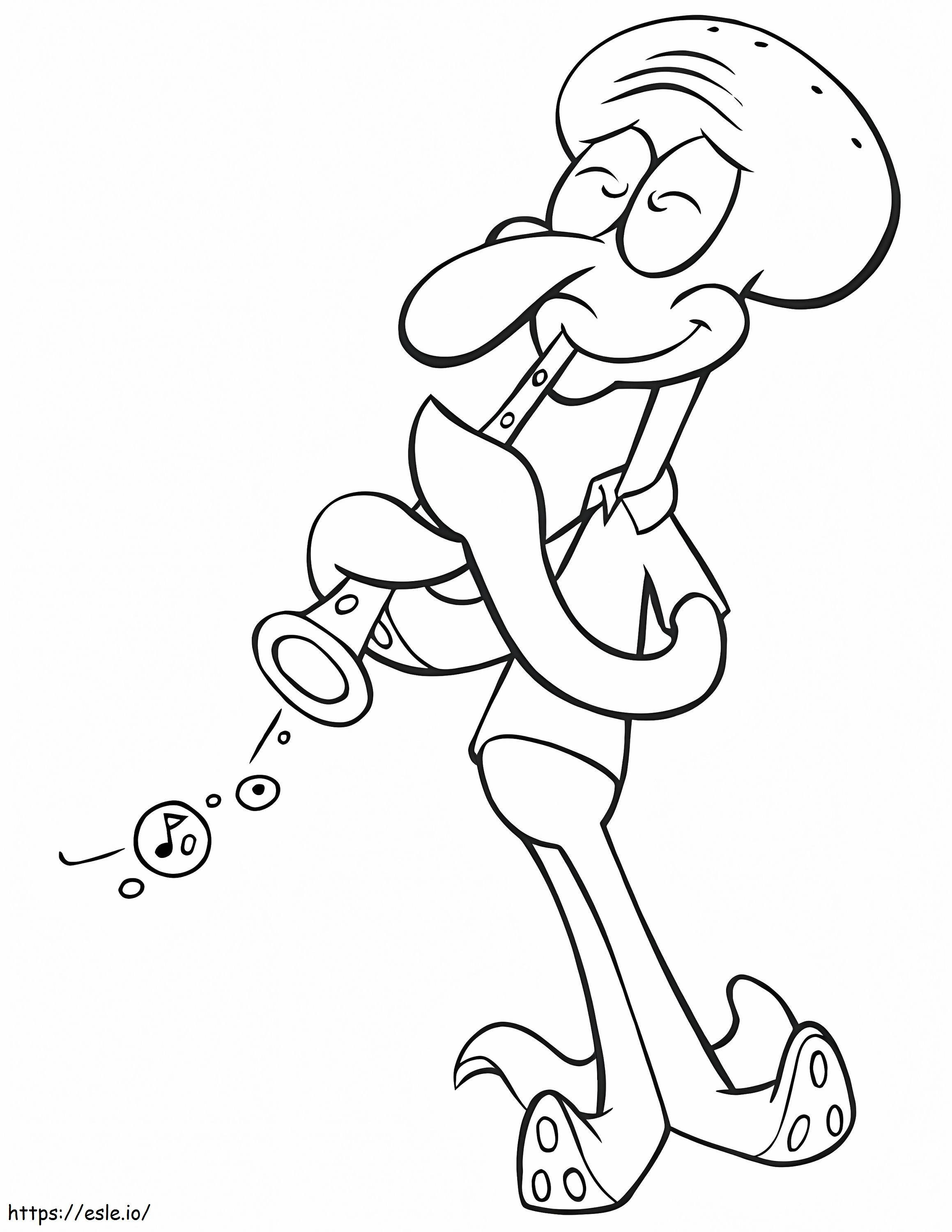 Happy Squidward Tentacles coloring page