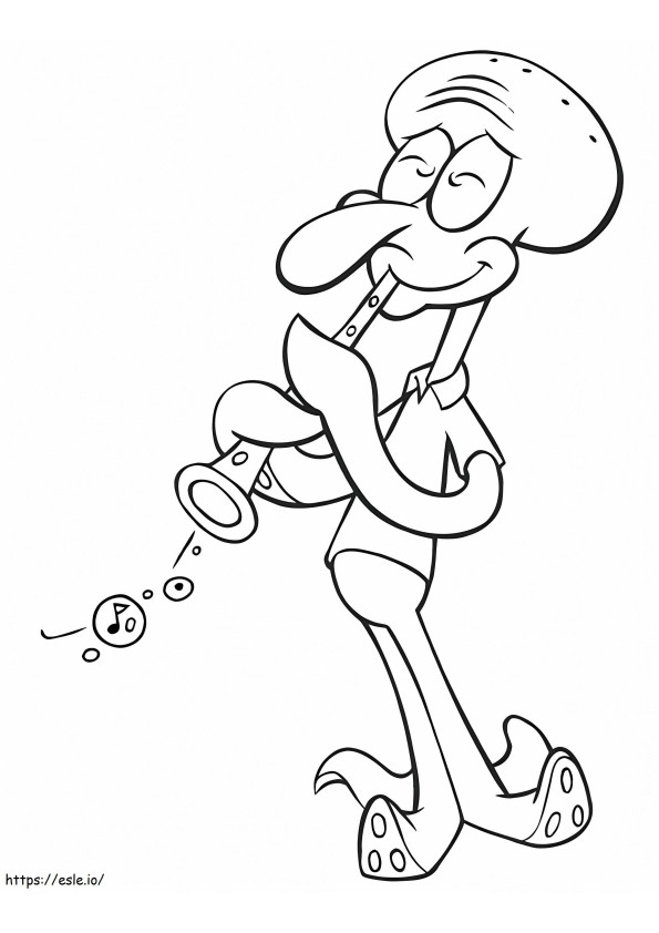 Happy Squidward Tentacles coloring page