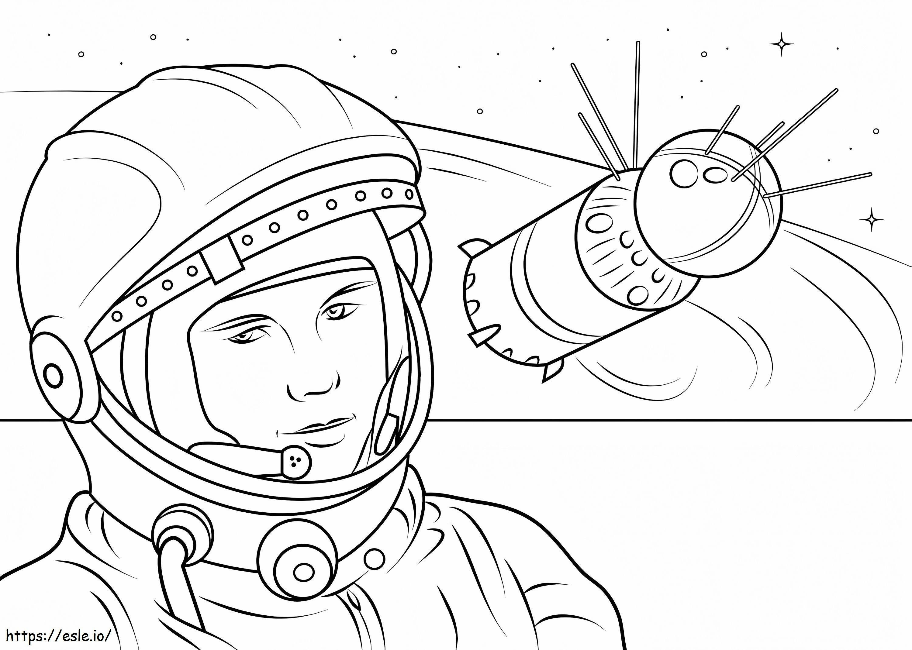 Yuri Gagarin coloring page