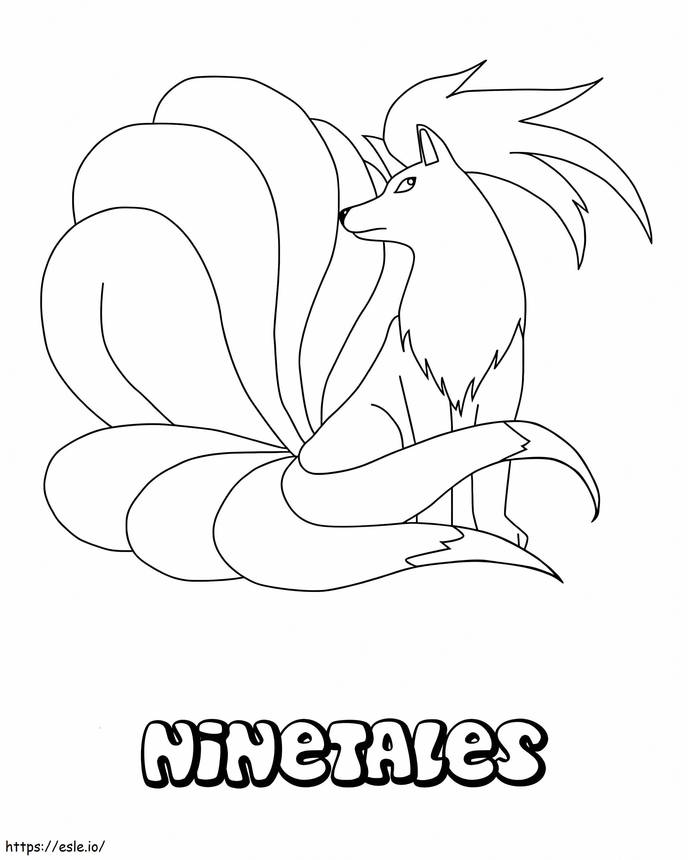 Pokémon Ninetales para colorir