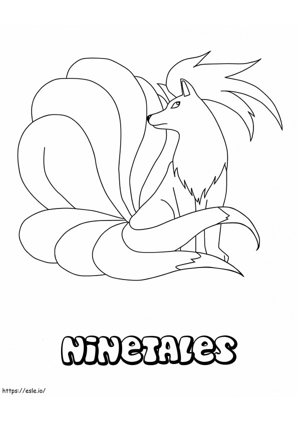 Ninetales Pokemon värityskuva