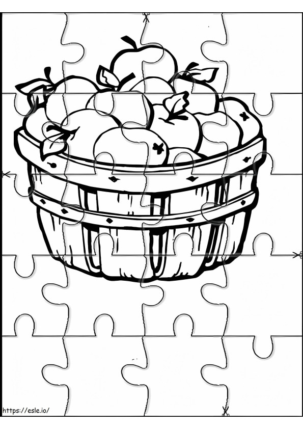 Coloriage Puzzle Pommes à imprimer dessin