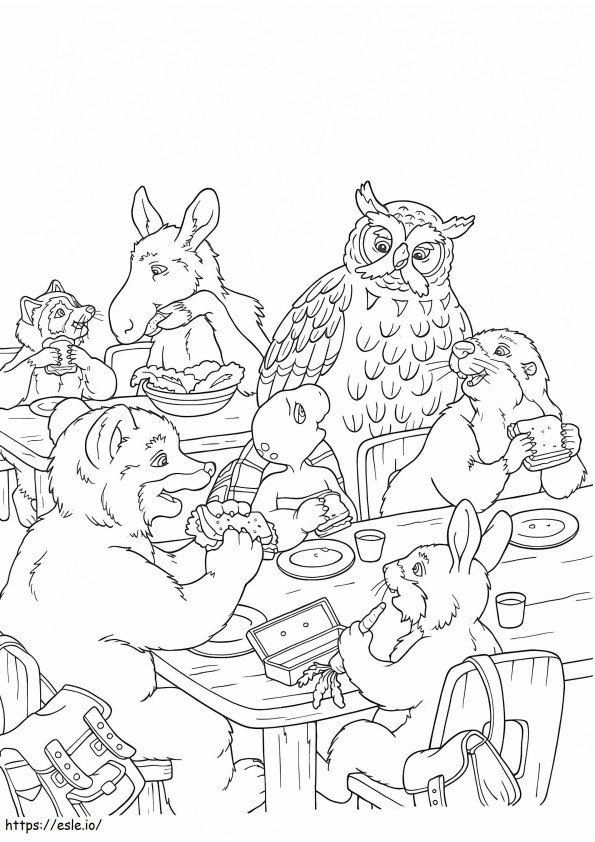 1535359297 Franklin Characters Eating A4 coloring page
