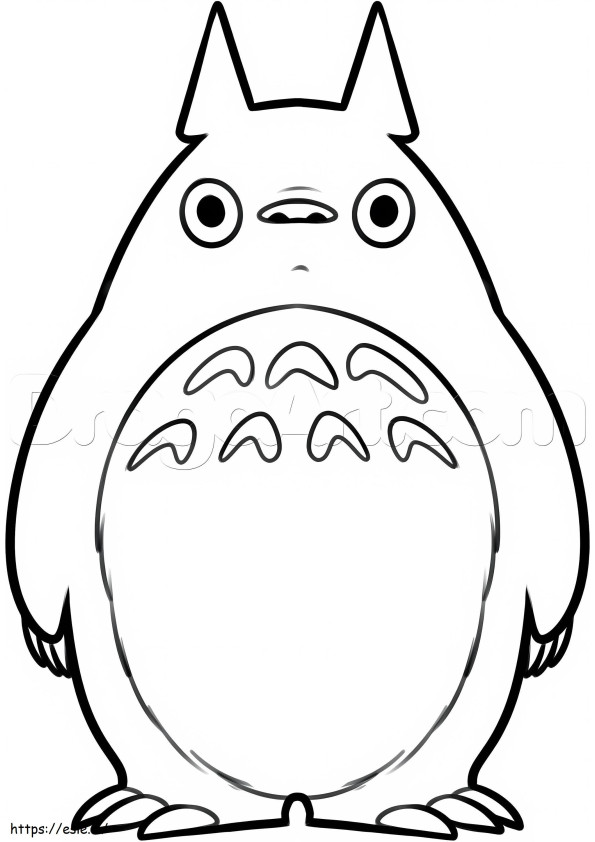 Adorable Totoro 2 Para Colorear Oage para colorear