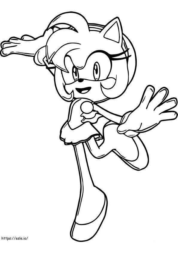 Happy Amy Rose coloring page