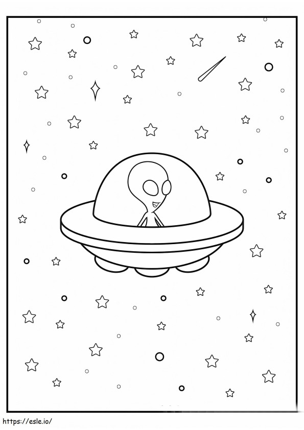 Aliens In UFO coloring page