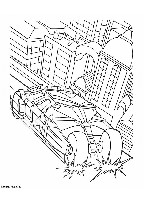 Batmobile In The City coloring page