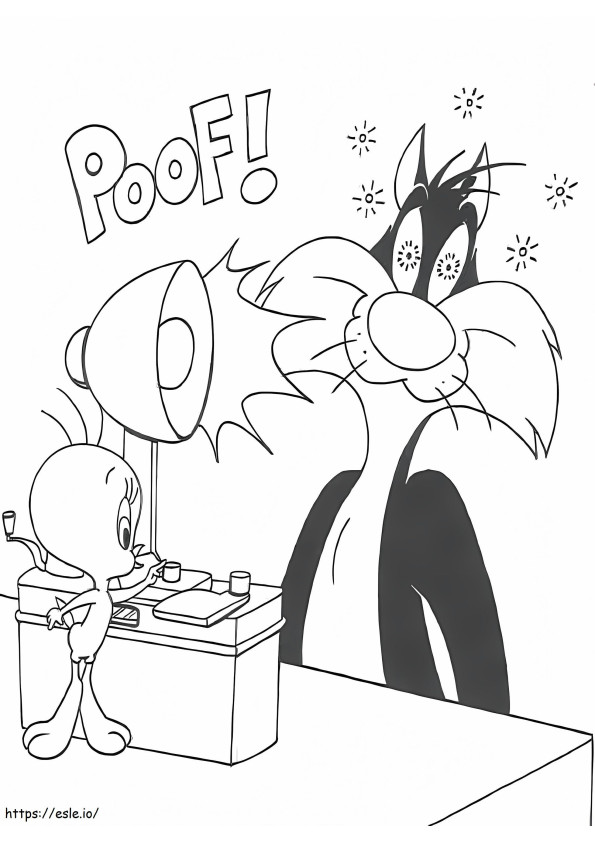 Funny Sylvester coloring page