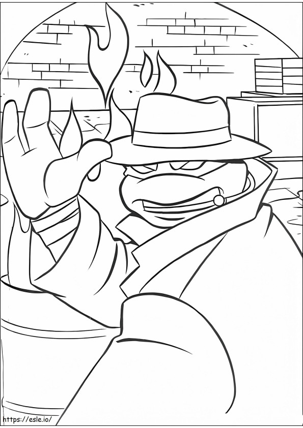 Michelangelo In A Trench Coat coloring page