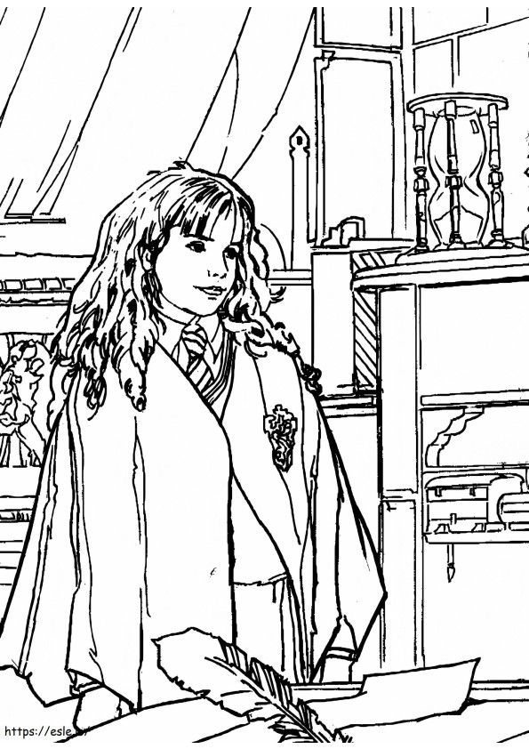 Coloriage Hermione Granger de base à imprimer dessin