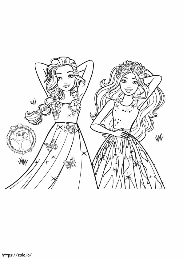 Princesses Magical Hair coloring page