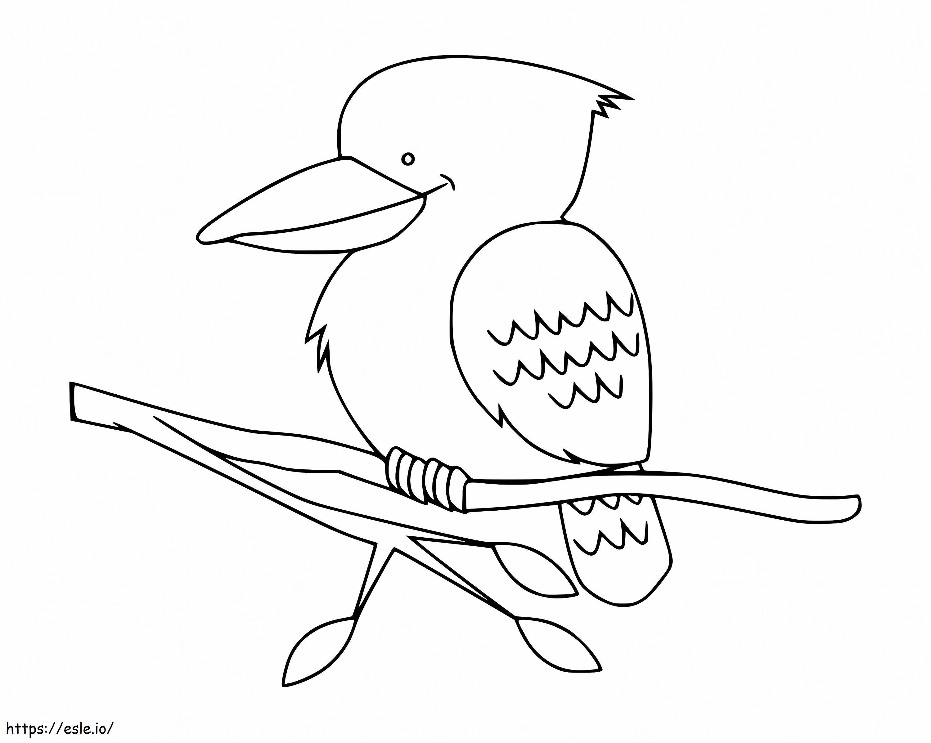 Kookaburra engraçado para colorir