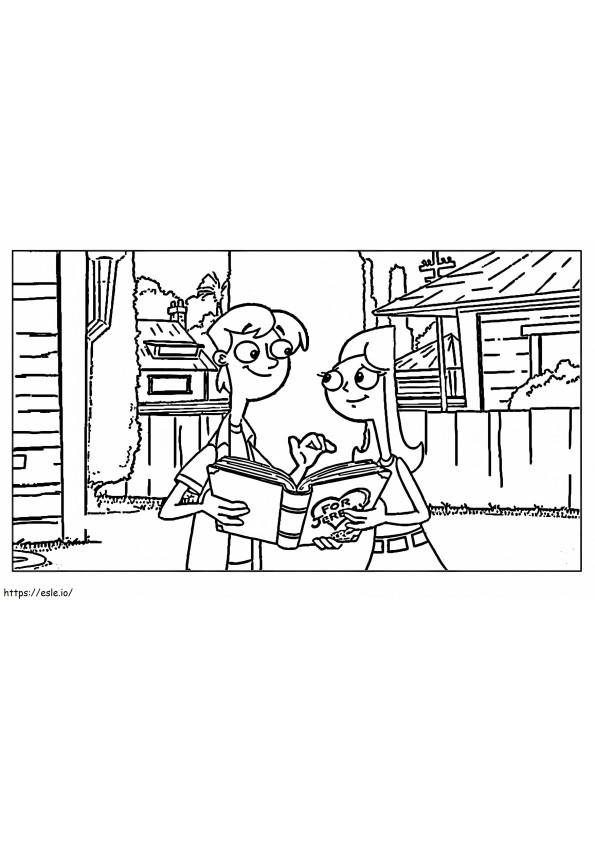 Jeremy And Candace Reading Book coloring page