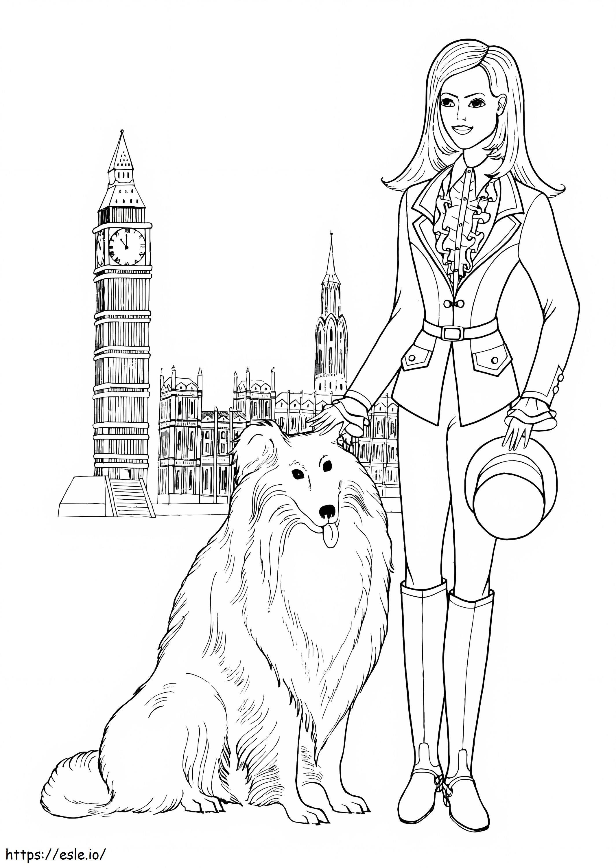 Ragazza adolescente di Londra da colorare - Disegno Gratuito da Stampare