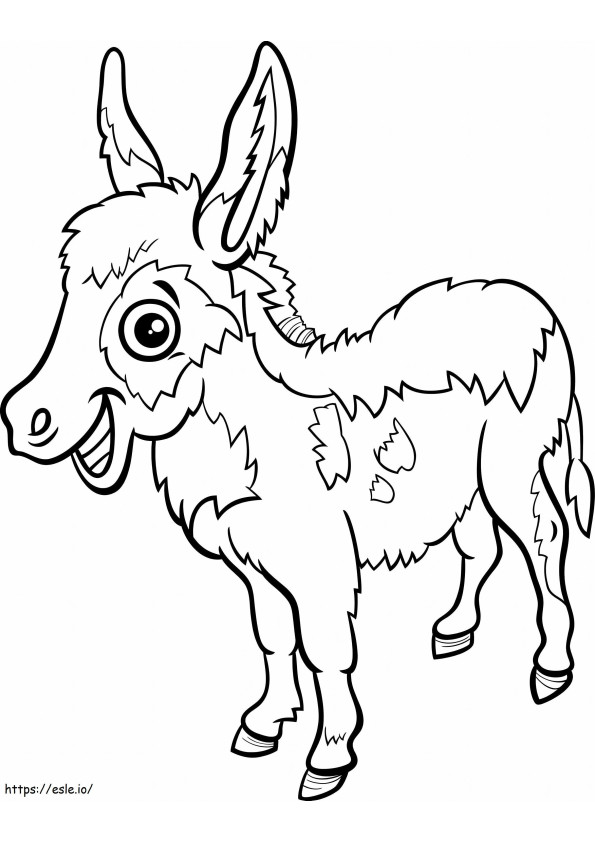 Animal de fazenda de burro bebê de desenho animado para colorir