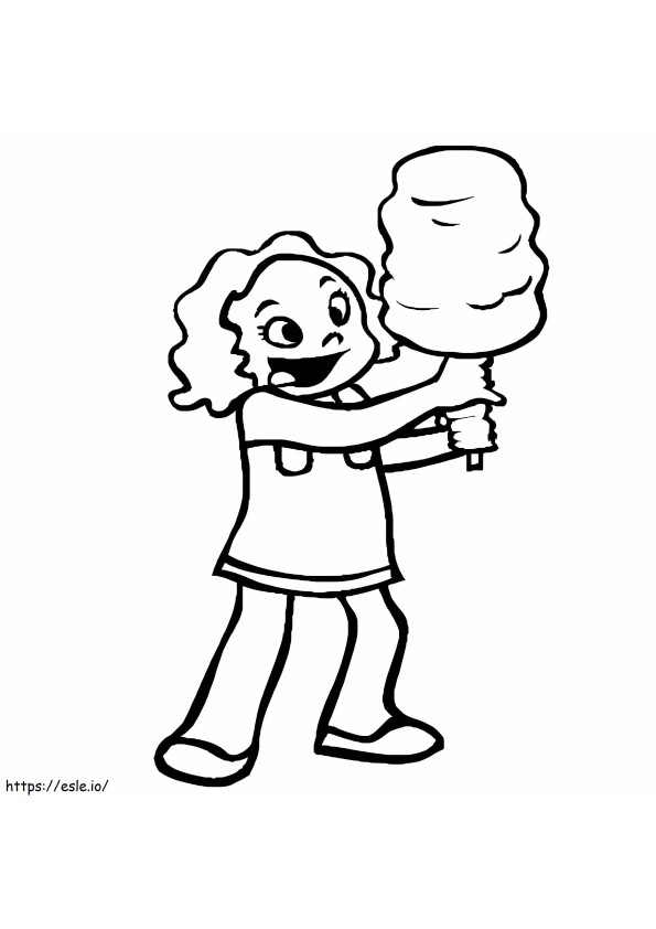 Little Girl Holding Candy coloring page