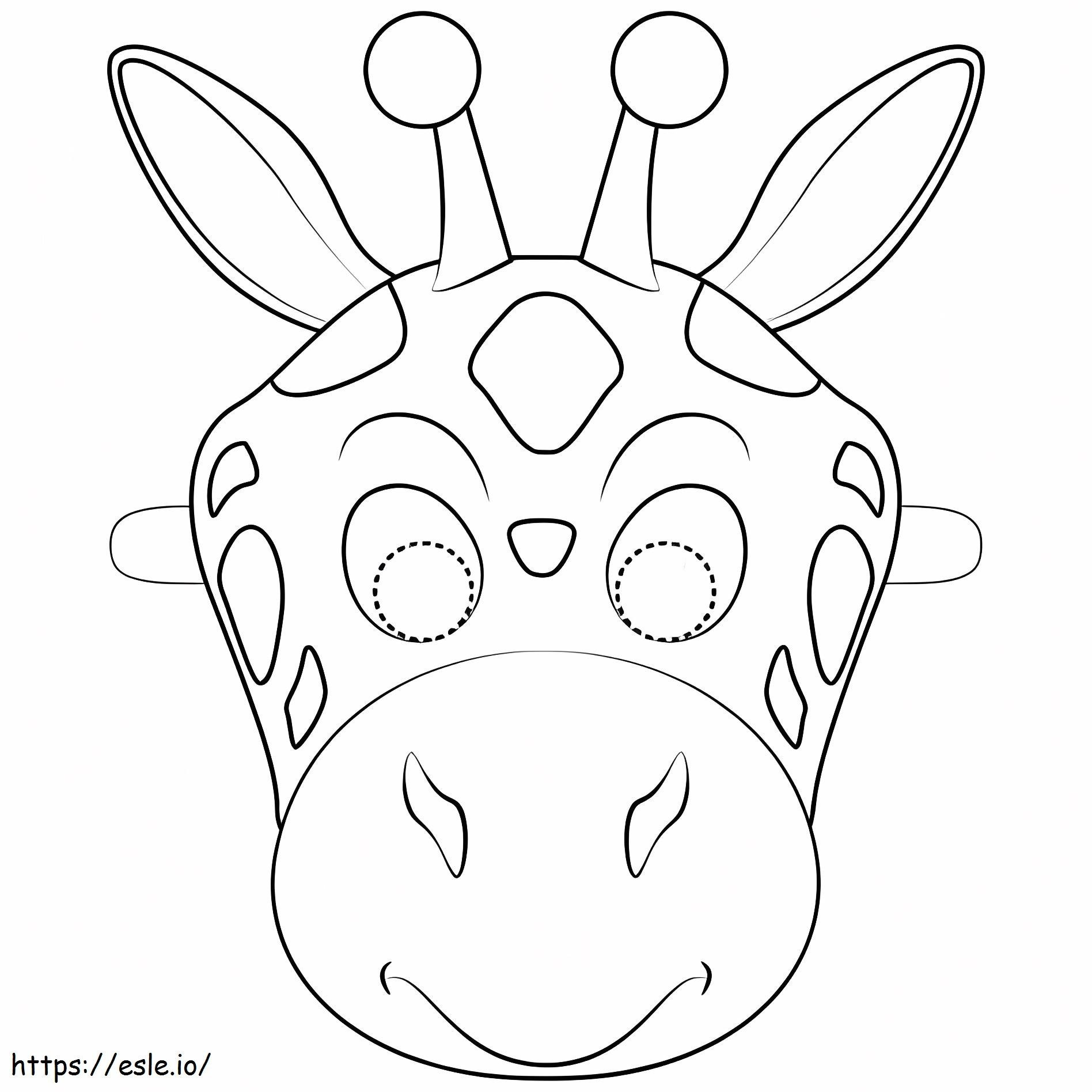 Máscara de girafa para colorir