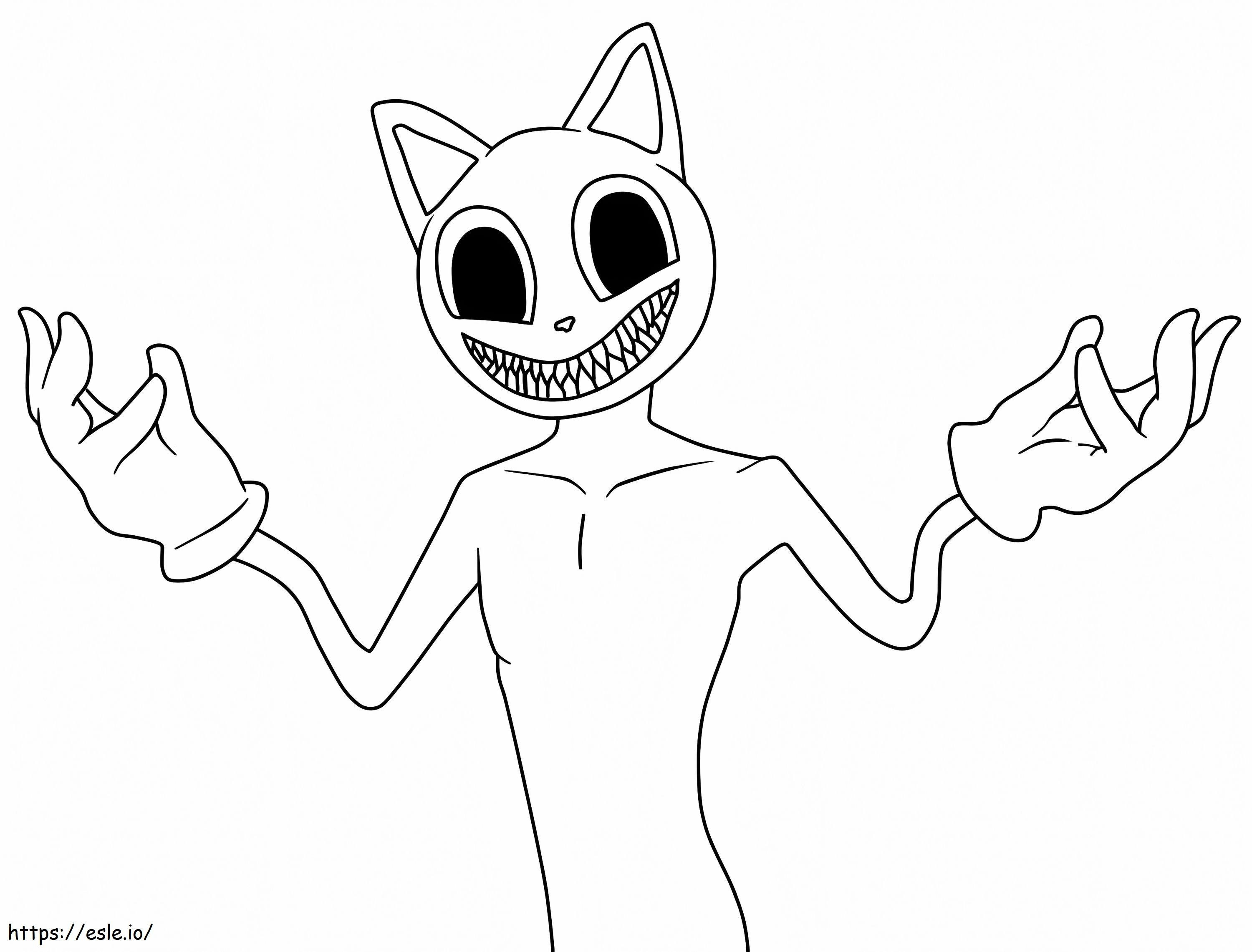 Karikatür kedi gülümsüyor boyama