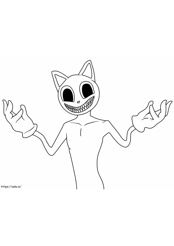 Coloriage Le chat de dessin animé sourit à imprimer dessin