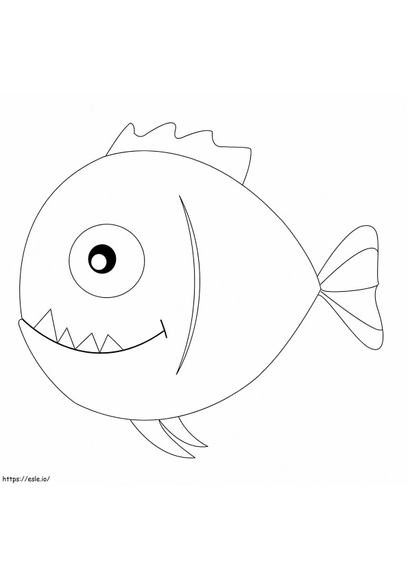 Funny Piranha coloring page