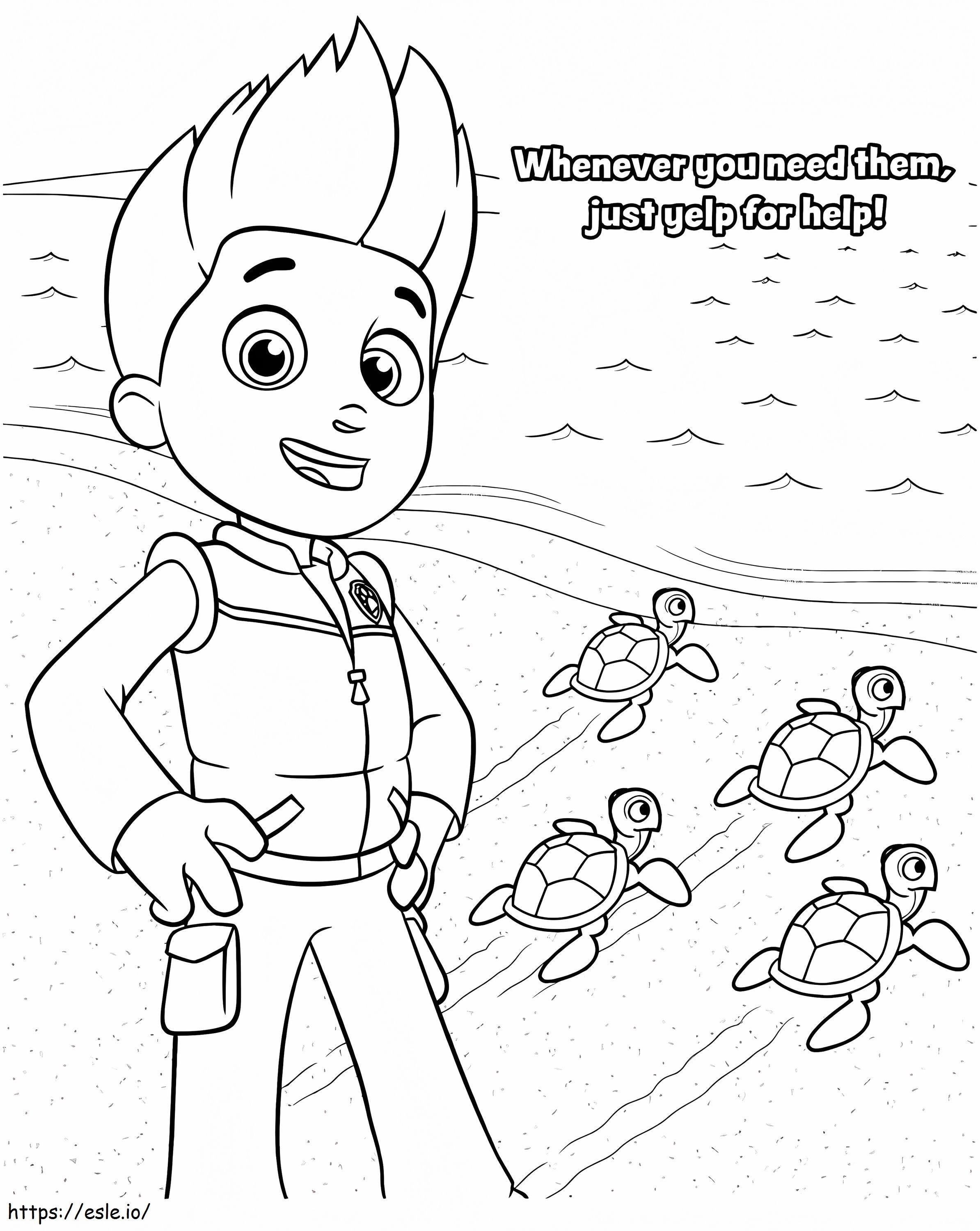 Ryder And Turtles coloring page