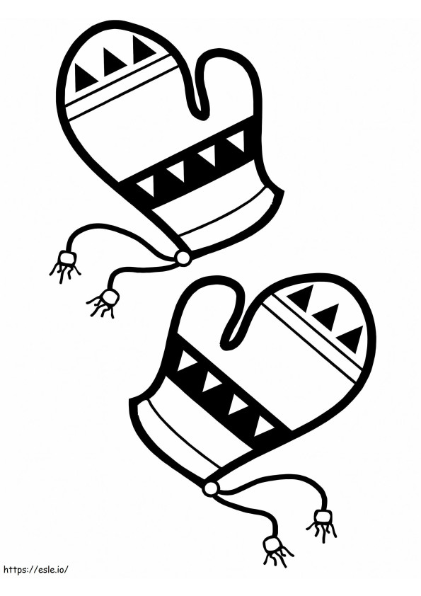Christmas Mittens coloring page