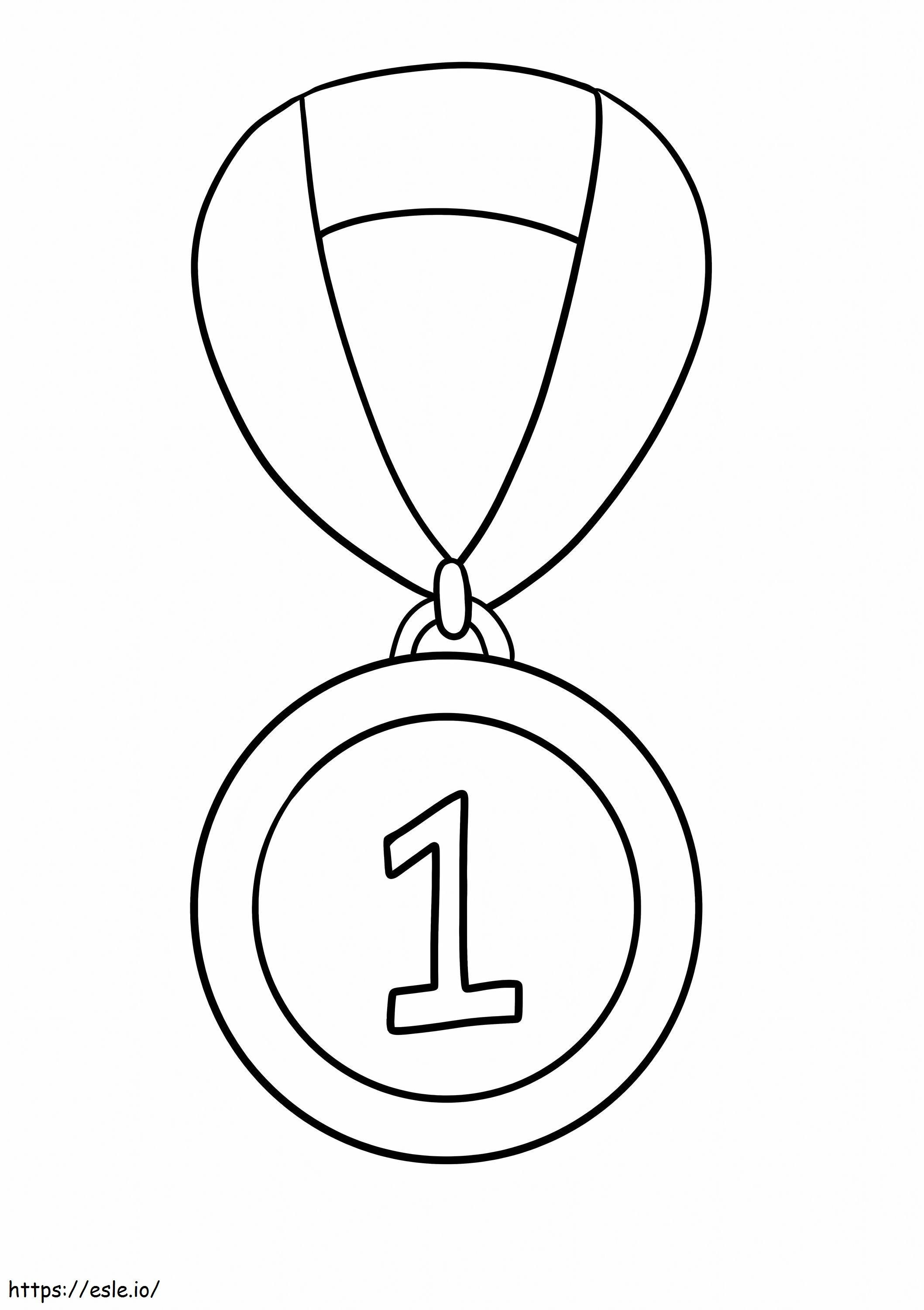 Medalha Número 1 para colorir