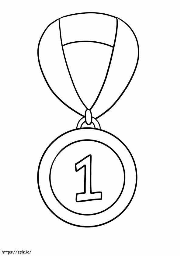 Medalha Número 1 para colorir