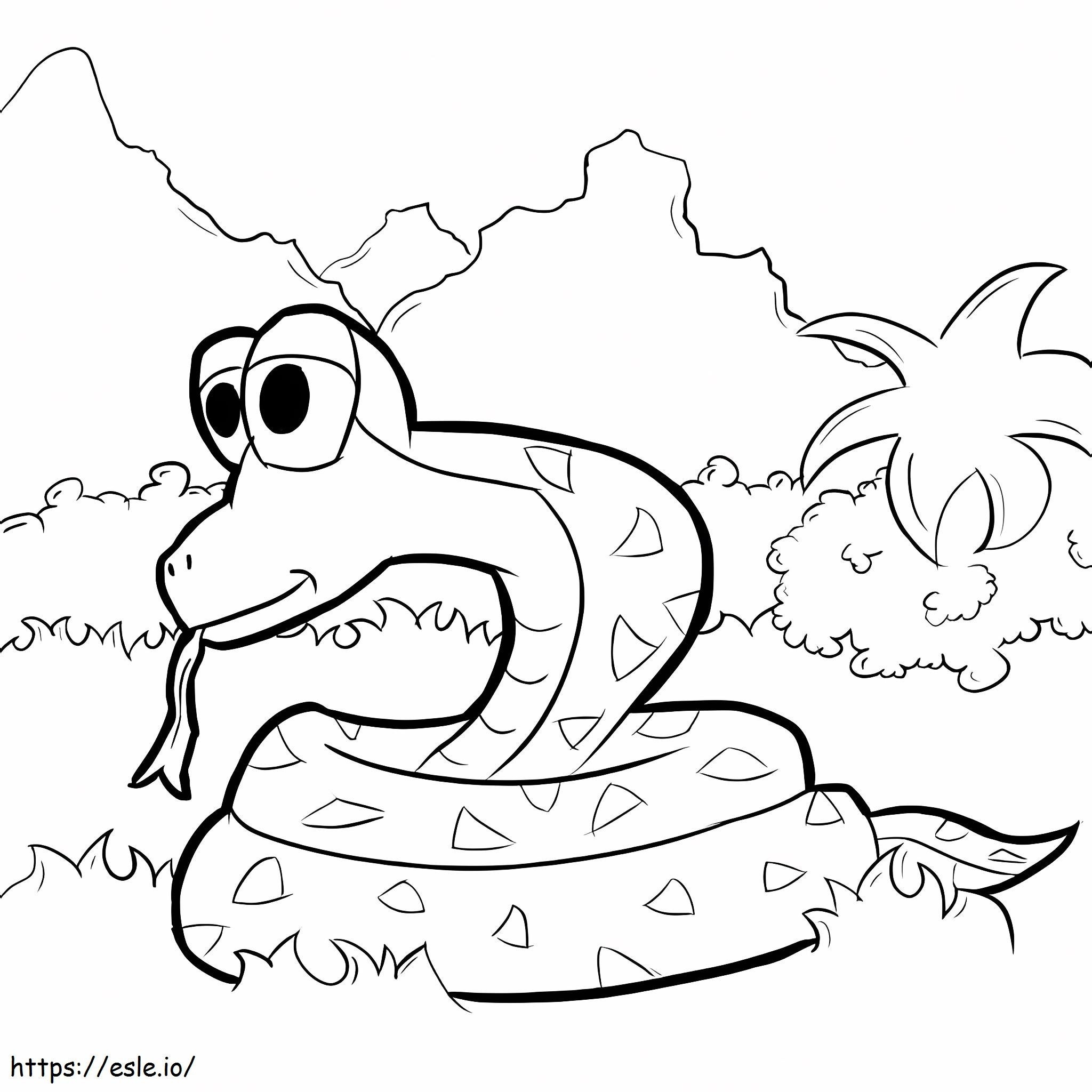 Snake In The Jungle coloring page