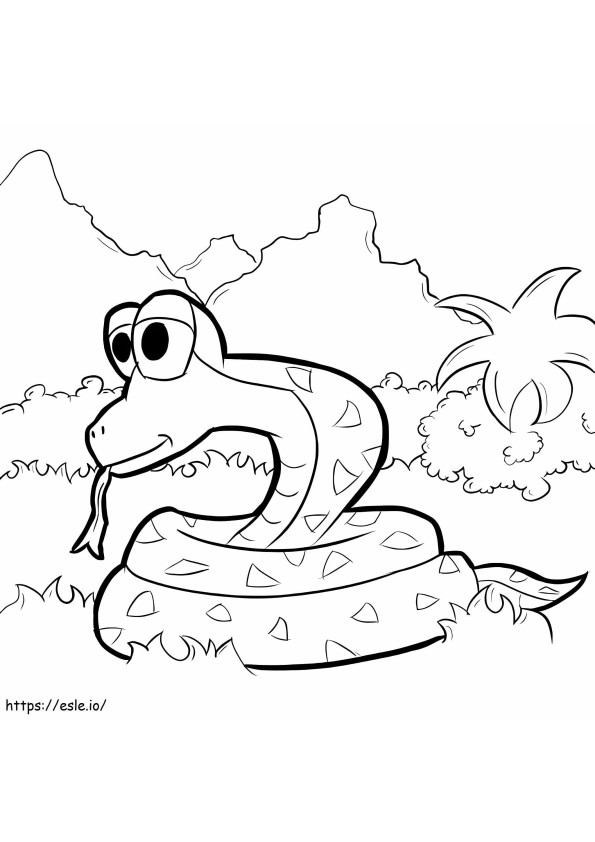 Snake In The Jungle coloring page