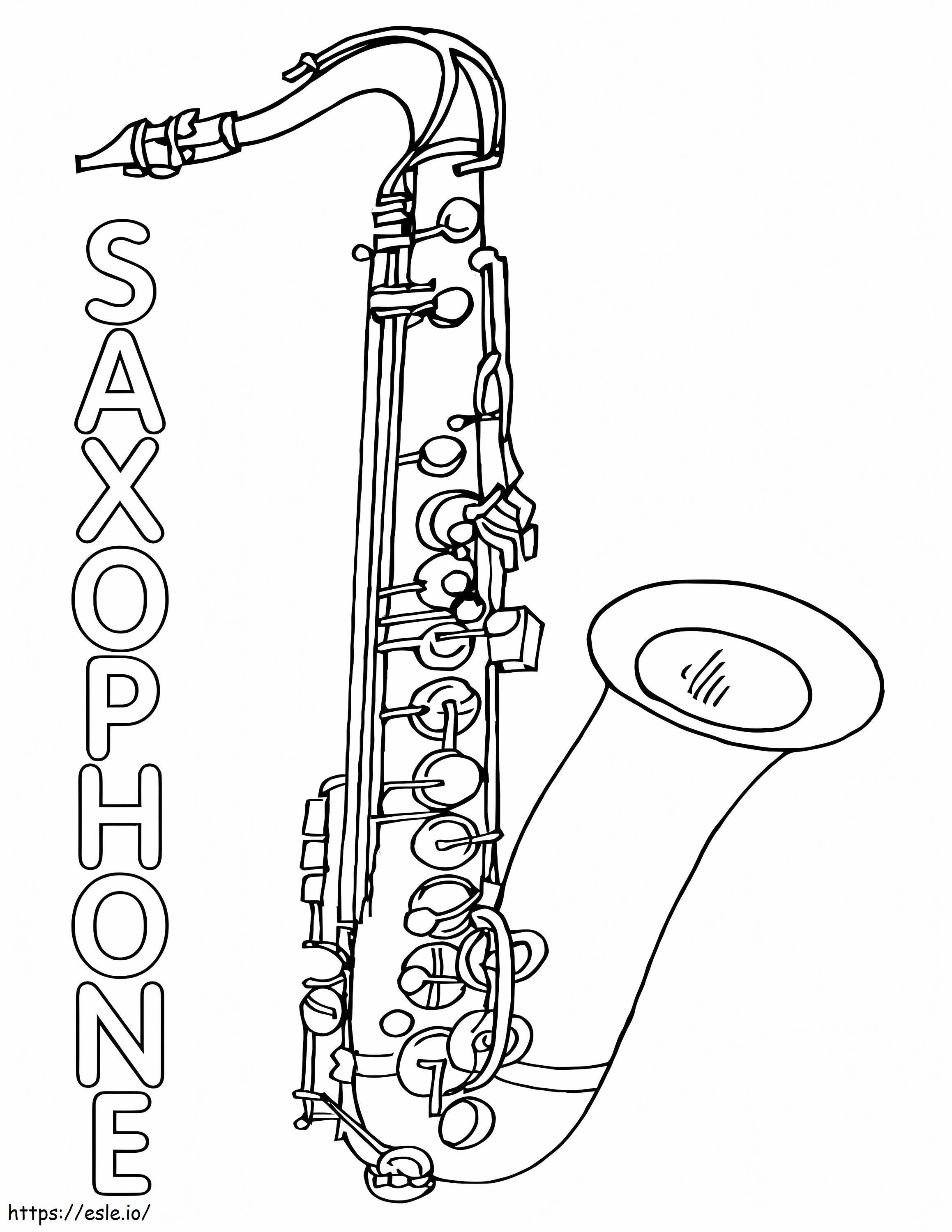 Normaali saksofoni 2 värityskuva