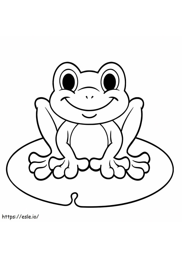 Lächelnder Frosch, Der Auf Dem Blatt Sitzt ausmalbilder