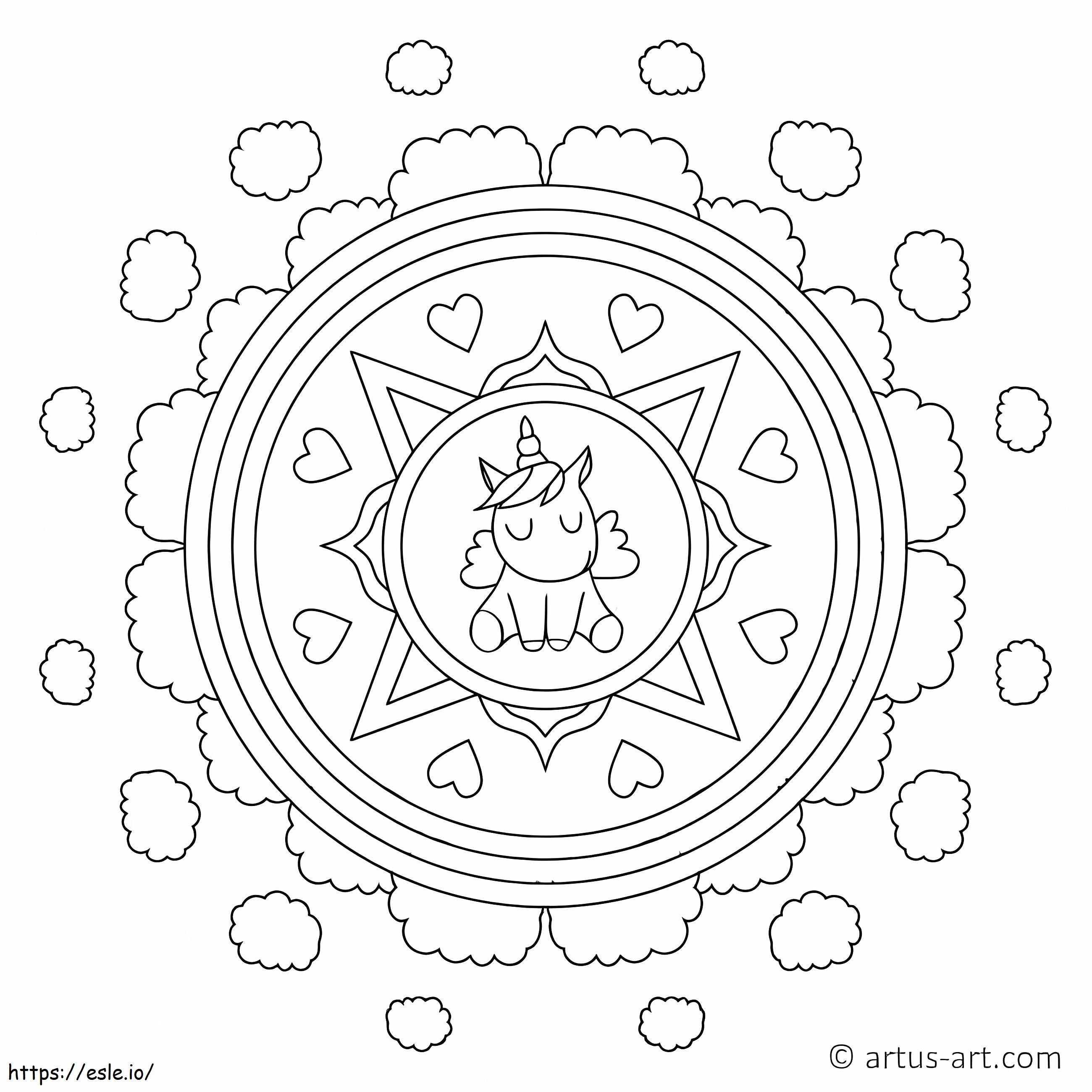 Coloriage Mandala Licorne 6 à imprimer dessin
